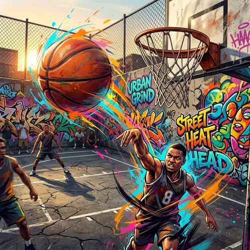Dynamic Basketball Art: Urban Court Action