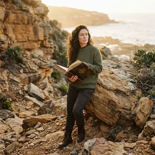Empowered Model: Ancient Book in Rugged Terrain Art