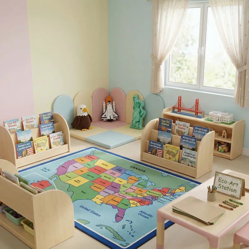 3D USA Themed Preschool Classroom Design