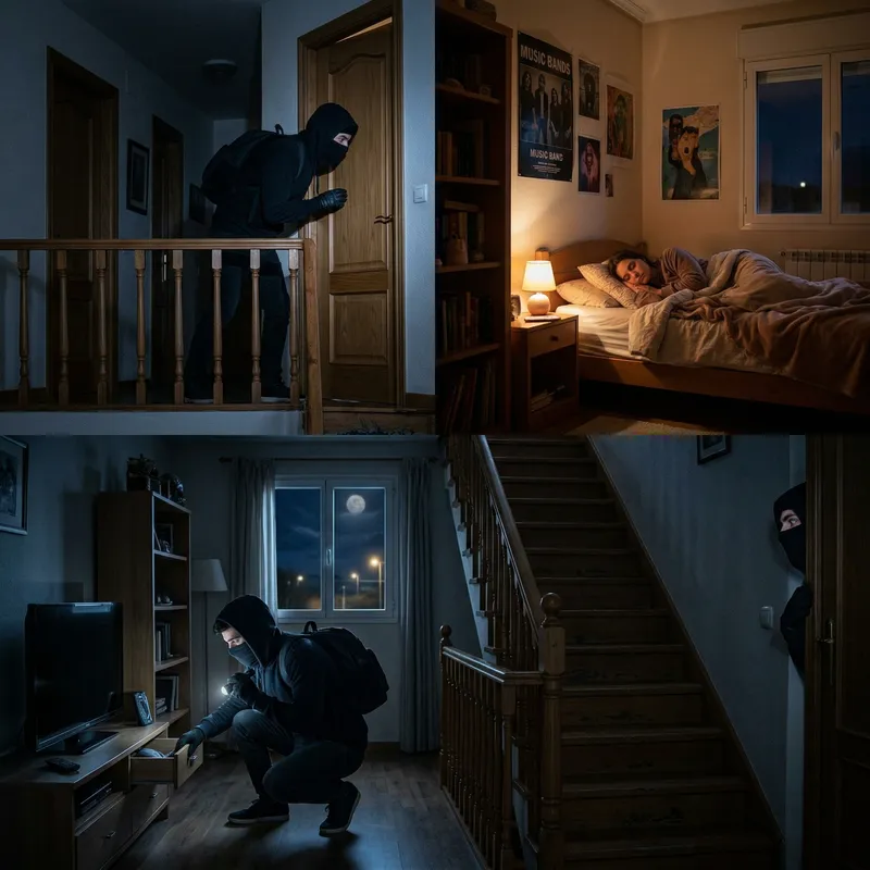 Girl Sleeping at Night in a Cozy House Scene Girl Sleeping at Night in a Cozy House Scene