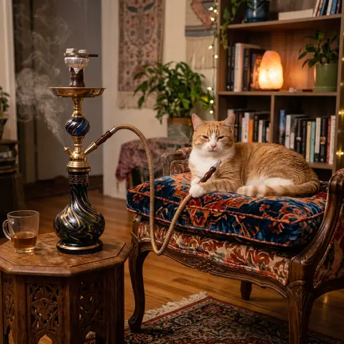 Cat Hookah: Enjoying the Moment