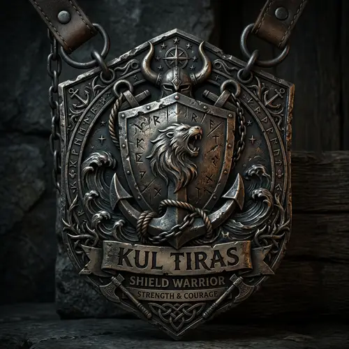 Kul Tiras Shield Warrior Class Badge | Dark Fantasy Design
