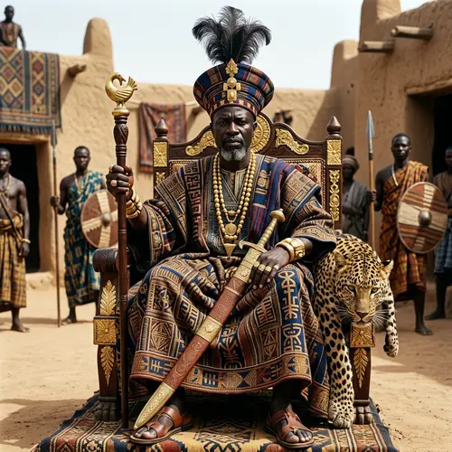 Powerful Medieval African King in Traditional Regalia