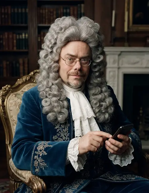 17th Century Grey Powdered Wig | Historical Fashion