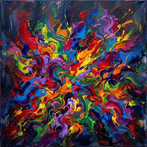Color Explosion Abstract Art | Vibrant Swirling Design