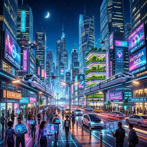 Futuristic Vibrant Cityscape: A Night to Remember