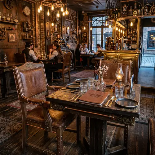 Steampunk Restaurant Interior Design & Table Chairs