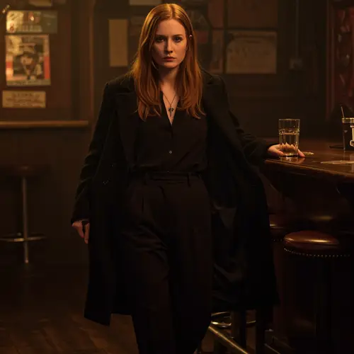 Timeless Elegance: A 1980s Biker Bar Muse