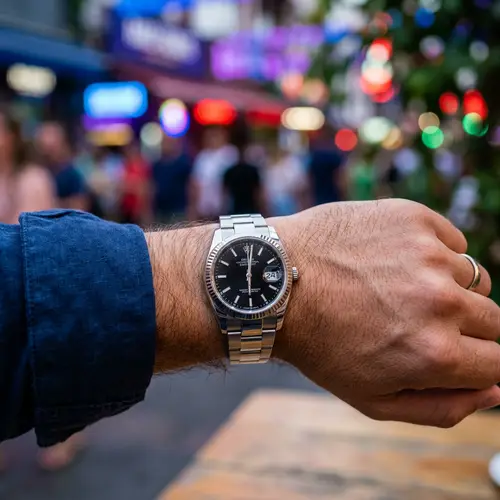 Stylish Men's Watch at 12:00 - Capture Time