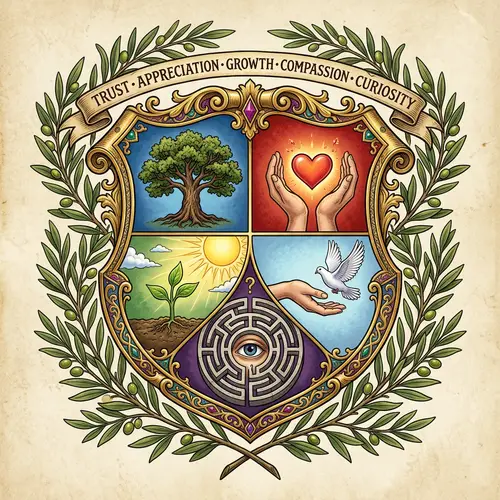 Symbols of Trust, Appreciation, Growth, Compassion & Curiosity