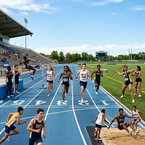 Diverse Co-ed Track and Field Team in Action
