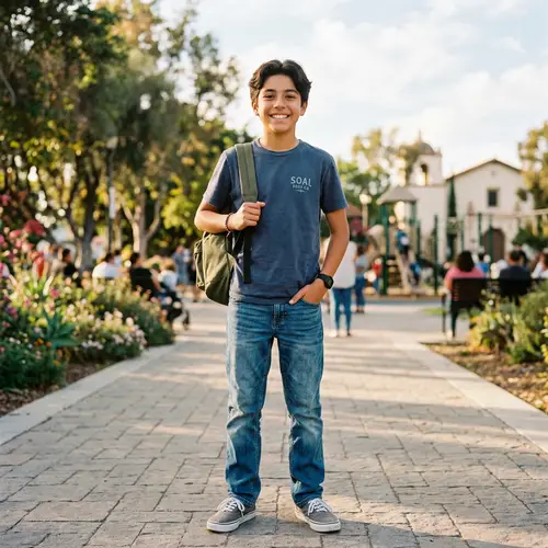 Charming 13-Year-Old Hispanic Boy Smiling Brightly | Website