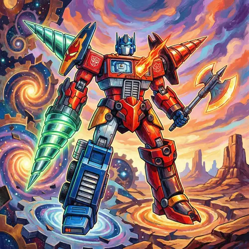 Unique Optimus Prime & Gurren Lagann Fusion Art