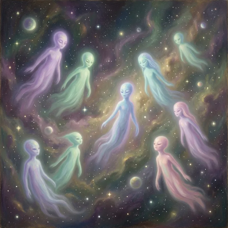Otherworldly Entities in Celestial Ambiance: Surreal Cosmic Fantasy Otherworldly Entities in Celestial Ambiance: Surreal Cosmic Fantasy