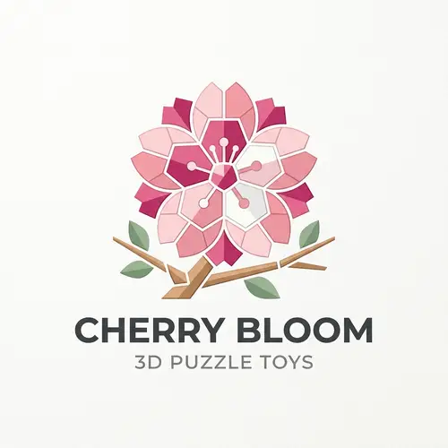 Modern Minimalist 3D Puzzle Toy Logo Design