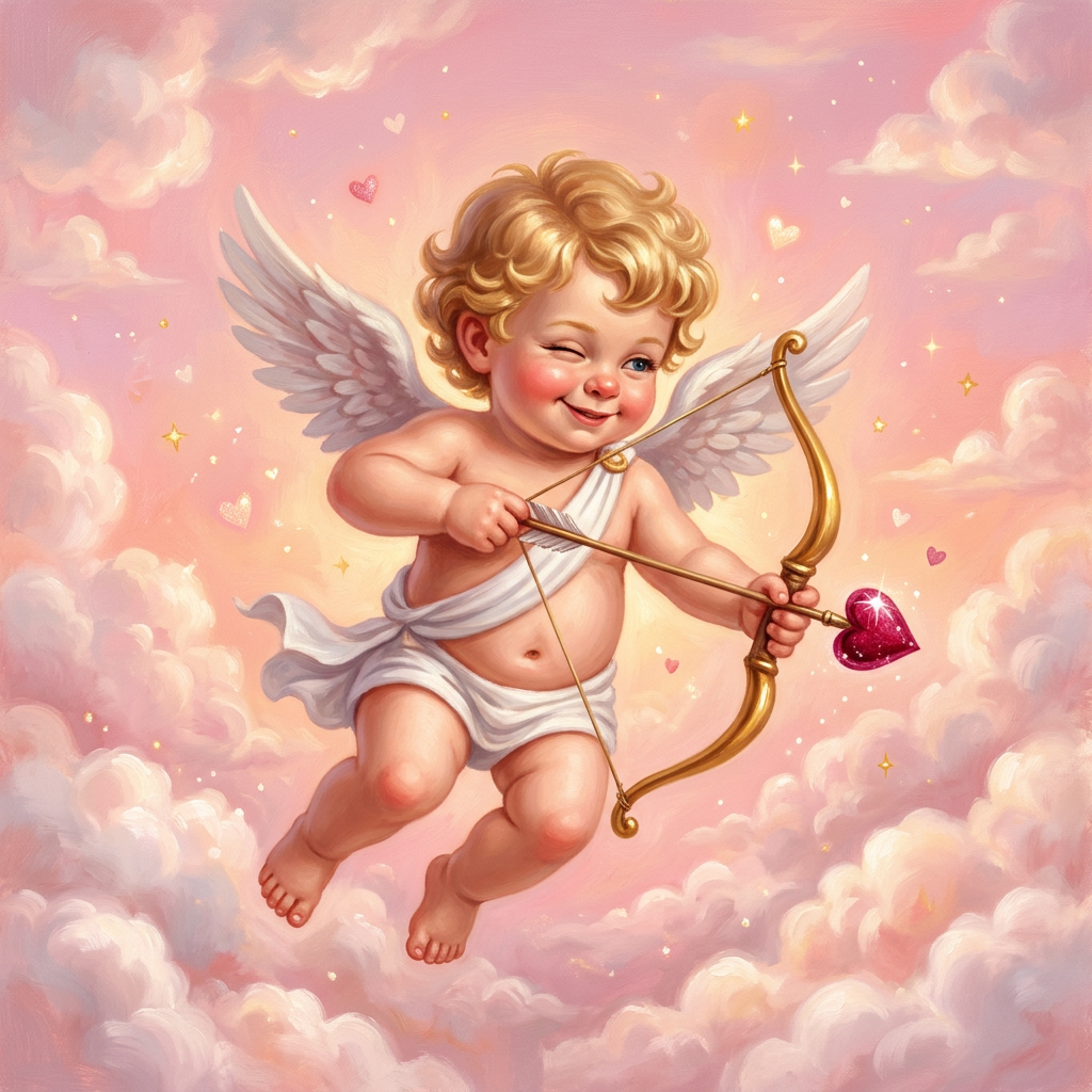 Romantic Valentine Cupid Scene | AI Art Generator | Easy-Peasy.AI