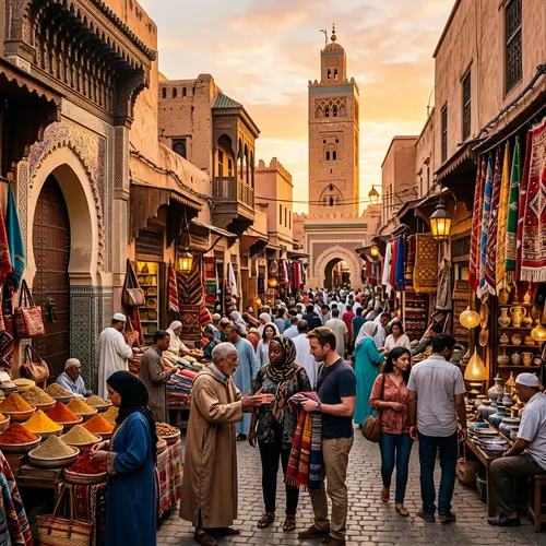 Grand Voyage to Morocco: Capturing the Essence of a Bustling Marketplace