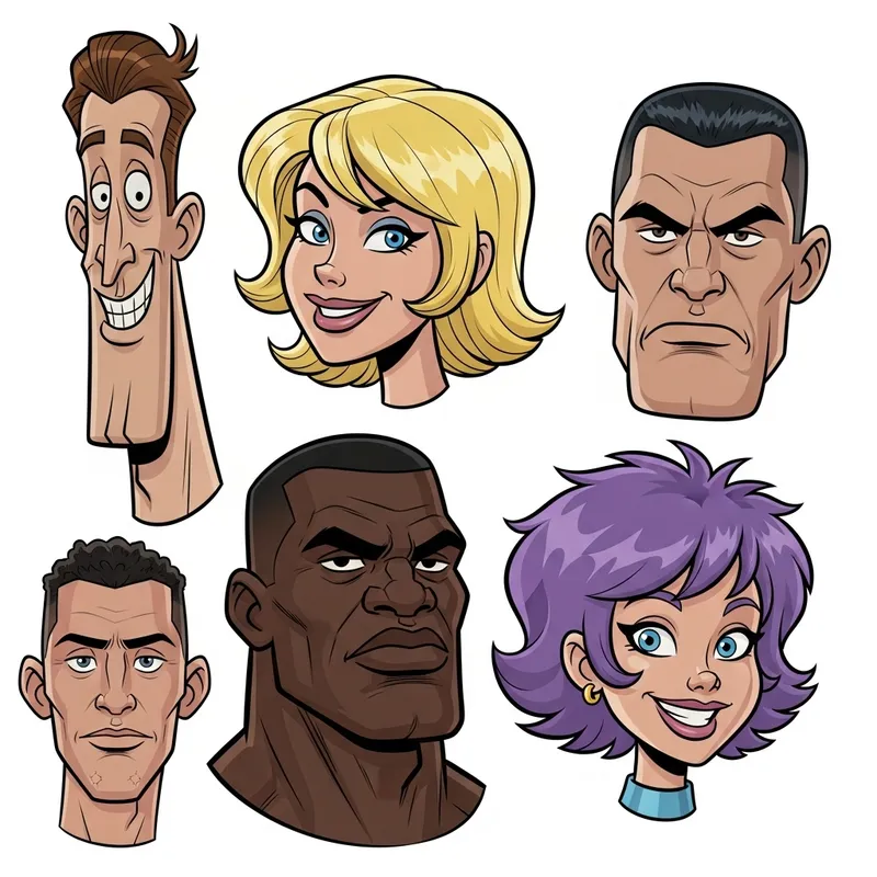 Various Comic Heads Graphic Assets