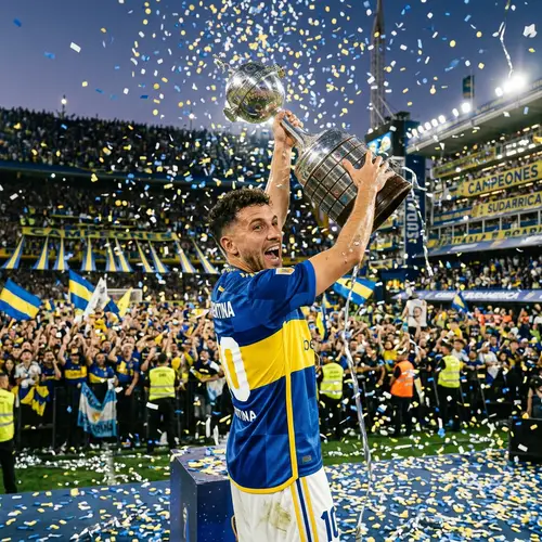 South American Soccer Player Celebrating Championship Victory