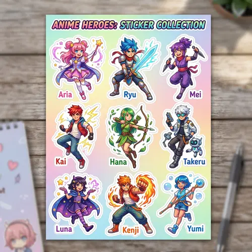 Anime-inspired Sticker Collection: My Metal Family Characters