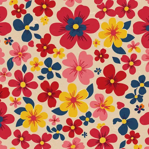 Bold Colorful Flower Pattern Design
