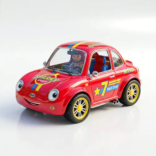 Vibrant and Playful 3D Toy Car Animation