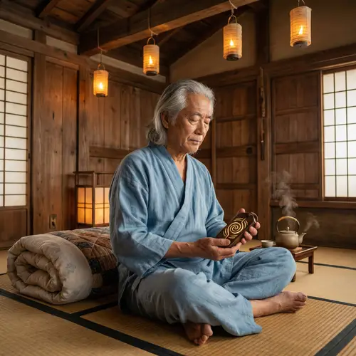 Healing Session in a Tranquil Wooden Bedroom
