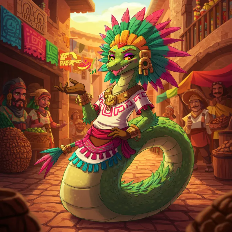 Quetzalcoatl Inspired Character: Funny & Charming