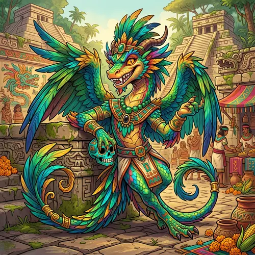 Quetzalcoatl Inspired Character: Funny & Charming