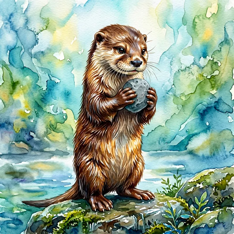 Vibrant Otter Watercolour Painting in 4k Resolution Vibrant Otter Watercolour Painting in 4k Resolution