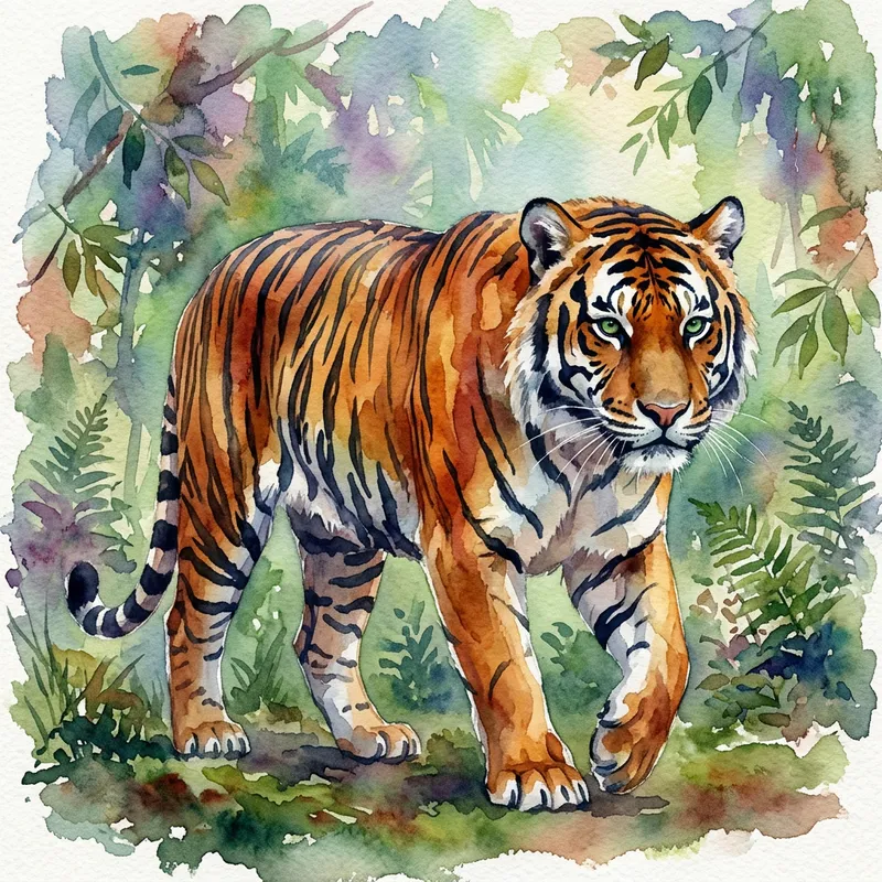 Watercolor Tiger Art: Masterpiece Inspired by Nature Watercolor Tiger Art: Masterpiece Inspired by Nature