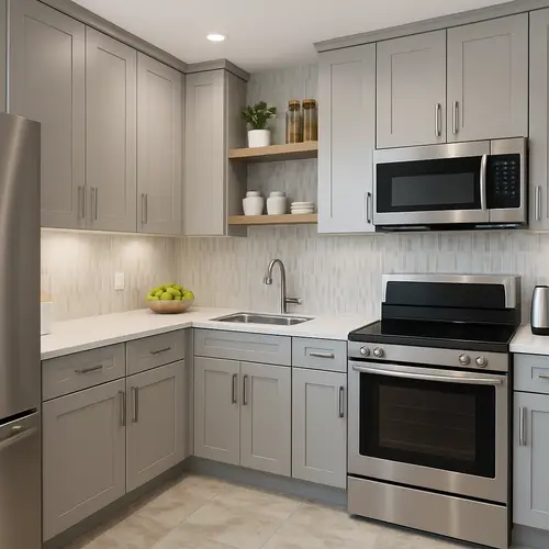 Modern Kitchen Design with Cupboards & Appliances