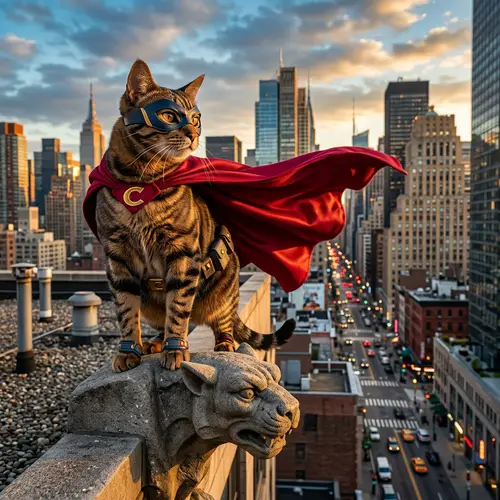 Powerful Superhero Cat with Determination | Marvelous Feline