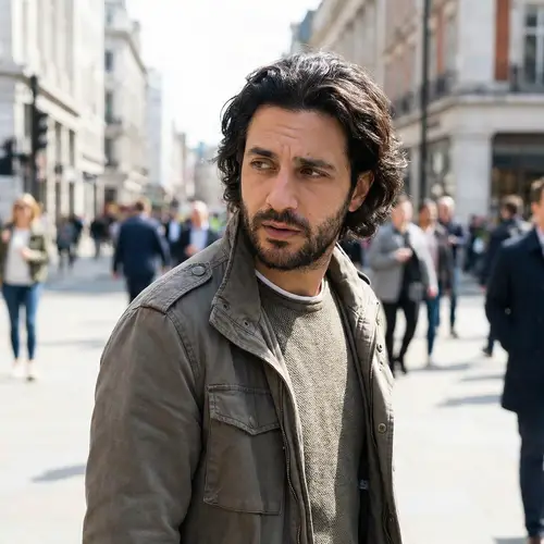 Handsome Man Looking Right to Left