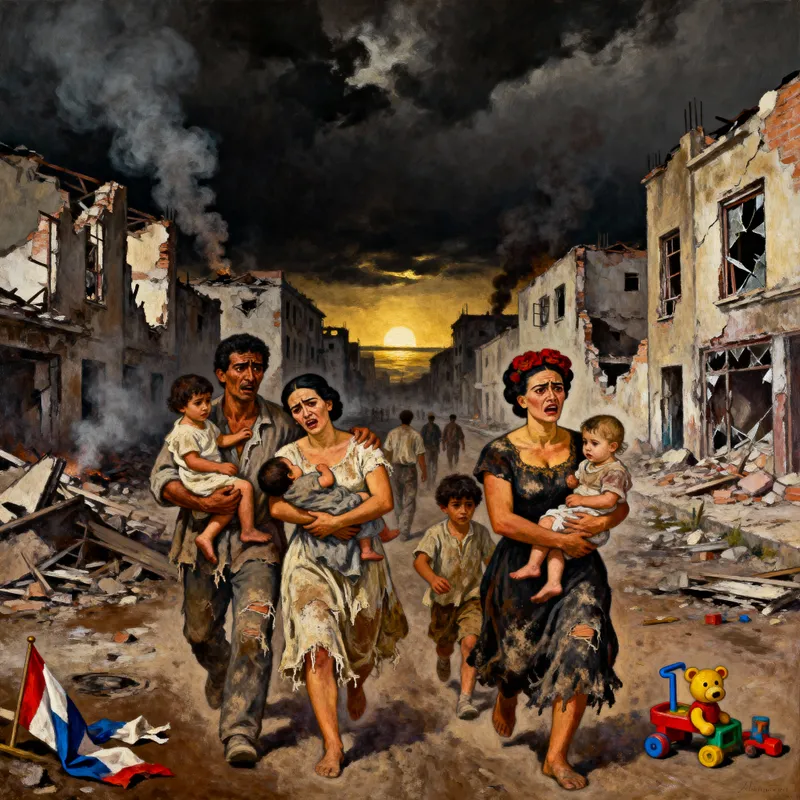 Figurative Oil Painting Critiquing War