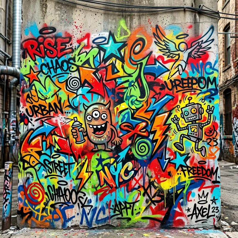 Vibrant Graffiti Art: Energy & Color Explosion Vibrant Graffiti Art: Energy & Color Explosion