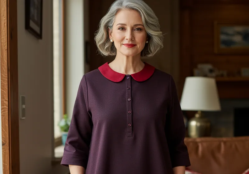 Elegant Red Dress for Women Aged 50-60