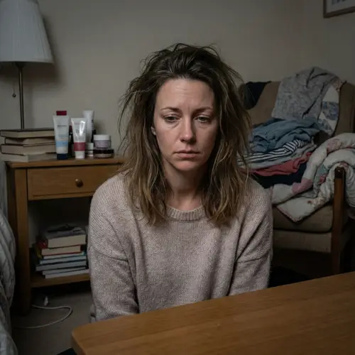 Sad Woman in Cluttered Bedroom - Emotion Capture