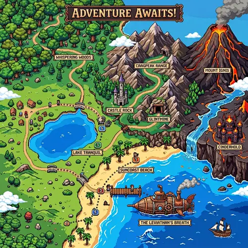 Pixel Art Landscape: Adventure in Pixel Aesthetic