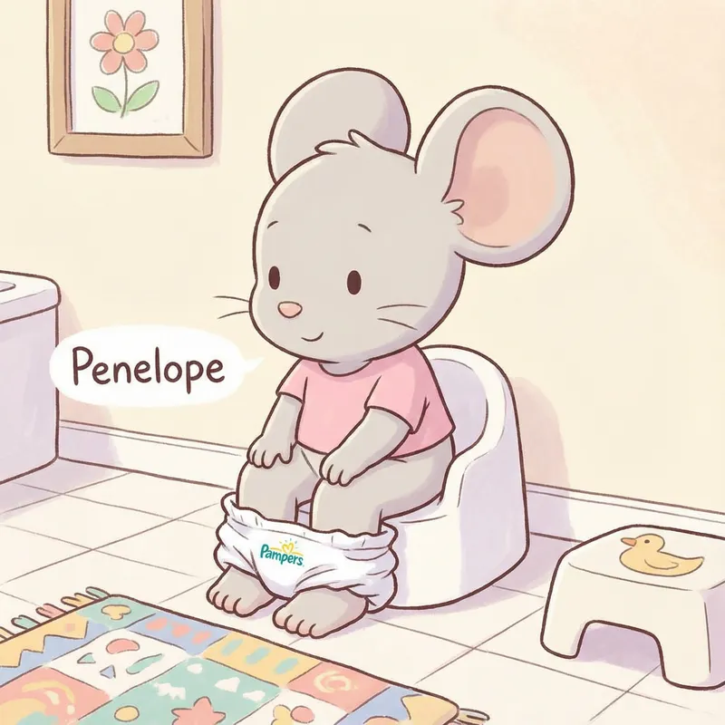 Cute Baby Penelope Mouse Cartoon Image