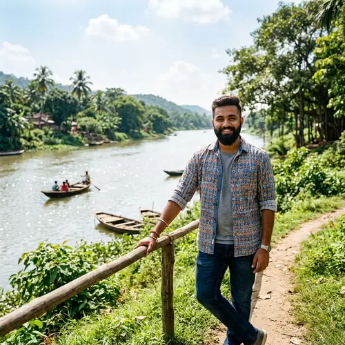 Confident Indian Man in Tranquil Outdoor Setting | Life in India