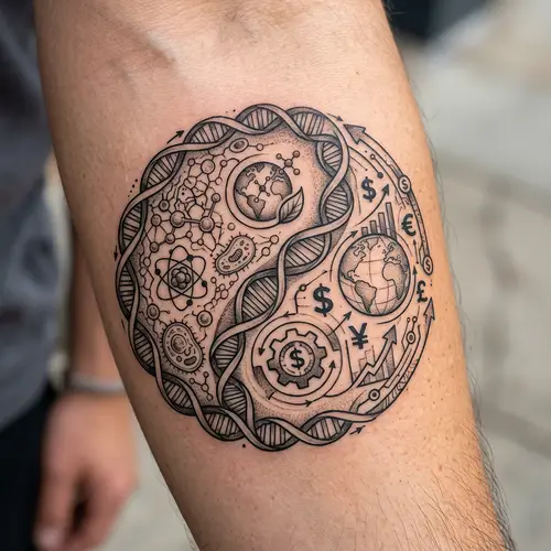 Simple Yin Yang Tattoo Design Influenced by Genetics, Biology & International Business