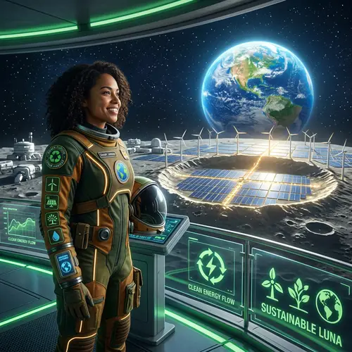 Green Energy Astronaut in Harmony with Nature