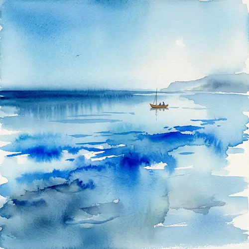 Tranquil Watercolor Ocean View 19th Century Techniques