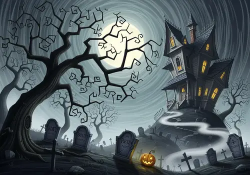 Tim Burton Inspired Landscape Art