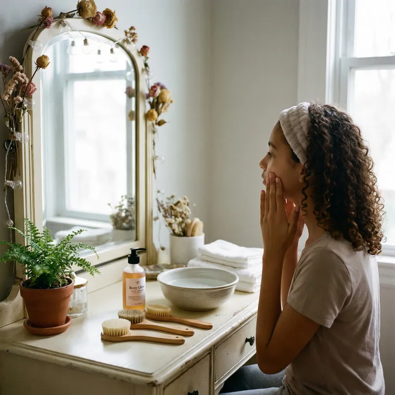 Teenage Girl Skincare Routine at Vanity: Olive Complexion Beauty