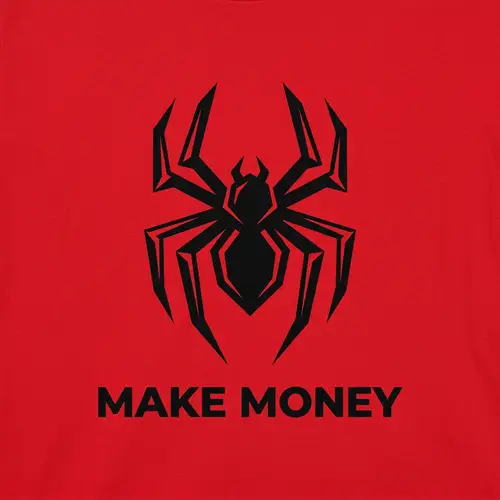 Bold Black Spider Icon for T-Shirt Designs