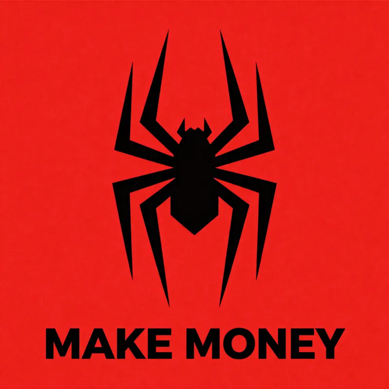 Bold Black Spider Icon for T-Shirt Designs