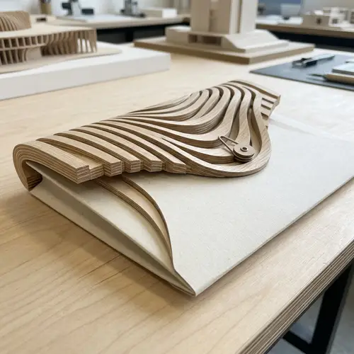 Architectural 3D Enclosure Inspired by Curved Slats