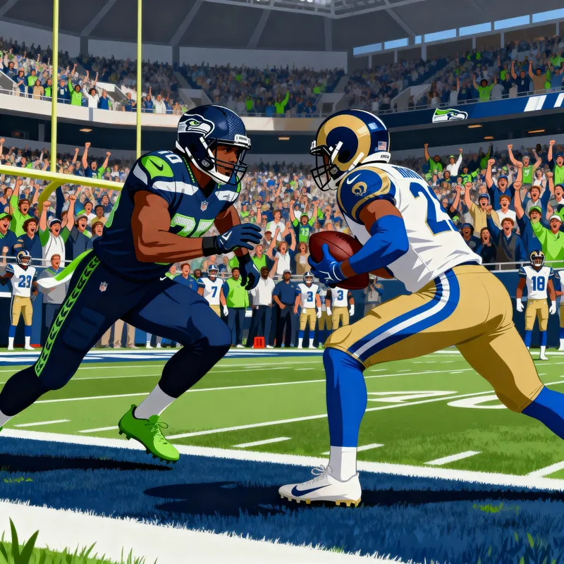 Seahawks vs Rams Showdown: Epic Football Art